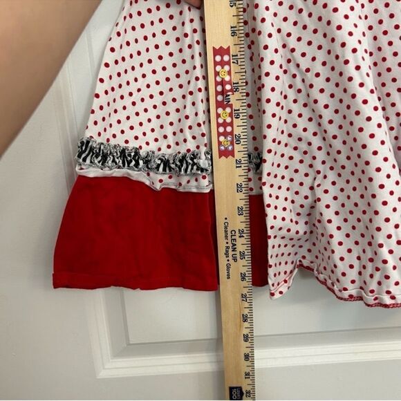 Disney Parks Minnie Mouse Girls Large Red Polka Dot Ruffle A-Line Twirl Dress - Picture 9 of 11